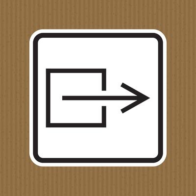 Output Exit Non-Electrical Symbol Sign, Vector Illustration, Isolate On White Background Label. EPS10