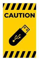 Do Not Use Flash Drive Symbol Sign Isolate On White Background,Vector Illustration vector