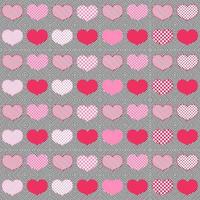 Cute seamless pattern design of hearts in blocks. Decorating for wrapping paper, wallpaper, fabric and etc. vector