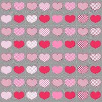 Cute seamless pattern design of hearts in blocks. Decorating for wrapping paper, wallpaper, fabric and etc. vector