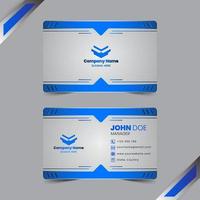 Blue business card template  with luxury gradient and elegant style for esport gaming