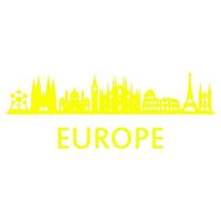 Europe skyline on white background vector