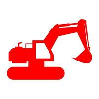 Excavator illustrated on background vector