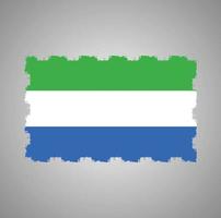 bandera de sierra leona con pincel pintado de acuarela vector