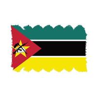 vector de bandera de mozambik con estilo de pincel de acuarela