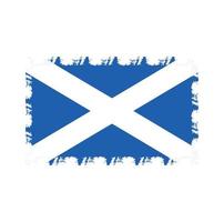 Scotland Flag With Watercolor Painted Brush vector