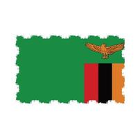 Zambia flag vector with watercolor brush style