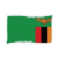Zambia flag vector with watercolor brush style