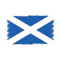 bandera de escocia con pincel pintado de acuarela vector