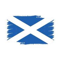 Scotland Flag With Watercolor Painted Brush vector