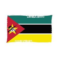 vector de bandera de mozambik con estilo de pincel de acuarela