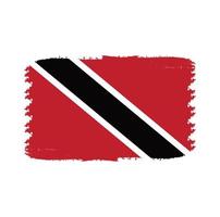 Trinidad and Tobago Flag With Watercolor Painted Brush vector