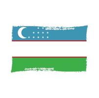 Uzbekistan Flag With Watercolor Painted Brush vector