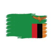 Zambia flag vector with watercolor brush style