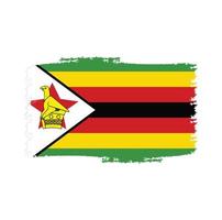 vector de bandera de zimbabwe con estilo de pincel de acuarela