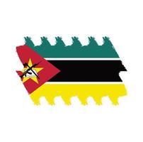 vector de bandera de mozambik con estilo de pincel de acuarela