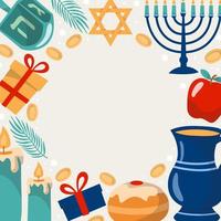 fondo de saludo de la temporada de hanukkah vector