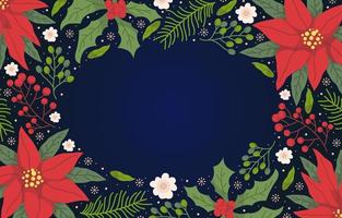 Christmas Floral and Leaf Vector Background