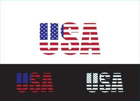Initial Letter USA Logo or Icon Design Vector Image Template