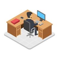 Trendy Workplace Concepts vector