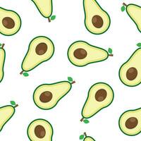 Avocado fresh fruit seamless abstract pattern on white background vector design