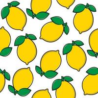 Lemon fresh fruit seamless abstract pattern on white background vector