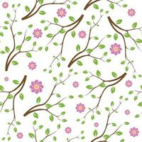 Branch leaf flower abstract seamless pattern vector design illustration