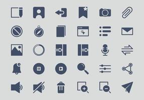 UI Icons In Glyph Style vector