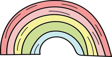 Simple Rainbow Doodle icon. Simple hand drawn rainbow icon vector