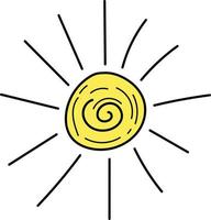 Sketch of sun. Sun doodle icon. Simple hand drawn icon vector