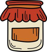 Hand drawn jam jar icon vector