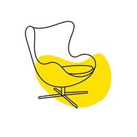 Armchair in hand-drawn style for design, catalogs, furniture site vector