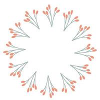 Autumn minimalistic wreath - leaves. Circular elements for design postcards vector