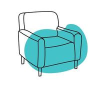 Armchair in hand-drawn style for design, catalogs, furniture site vector