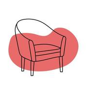 Armchair in hand-drawn style for design, catalogs, furniture site vector