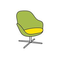 sillón en estilo dibujado a mano para diseño, catálogos, sitio de muebles vector