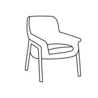 sillón en estilo dibujado a mano para diseño, catálogos, sitio de muebles vector