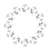 Autumn minimalistic wreath - leaves. Circular elements for design postcards vector