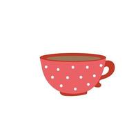 Hot tea, coffee cup. Winter holidays elements. Flat design vector