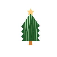 Cartoon christmas tree - flat design vector