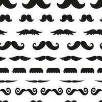 Vector seamless pattern with black moustache isolated on white background. Illustration for prostate cancer awareness event or masculine design.