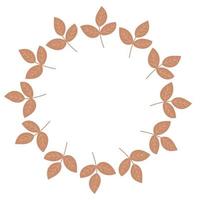 Autumn minimalistic wreath - leaves. Circular elements for design postcards vector
