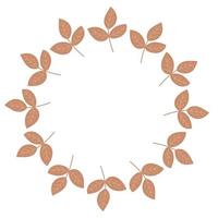 Autumn minimalistic wreath - leaves. Circular elements for design postcards vector