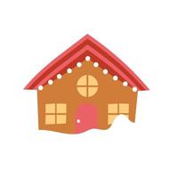 Winter houses collection. Cartoon Snowy buildings in flat design. vector