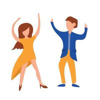 Dancing people. Party - Move to the music. Flat abstract style vector