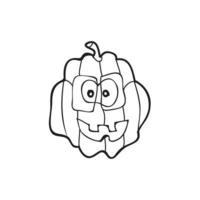 calabaza de halloween con cara feliz vector