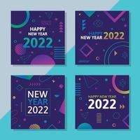 publicaciones de redes sociales de año nuevo 2022 vector