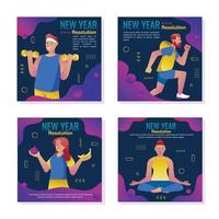 Healthy Lifestyle as New Year Resolution vector