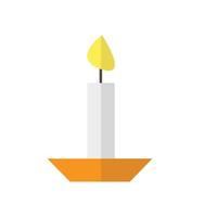 Burning candle. Simple and clean modern cartoon style vector