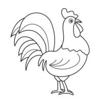 Cartoon rooster icon vector